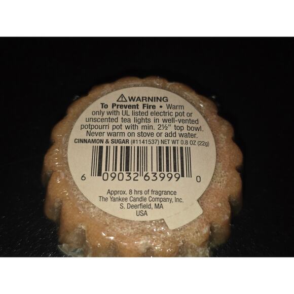 Yankee Candle 2 Pack Cinnamon & Sugar Scented Wax Melt Candles Retired Scent - Picture 2 of 2